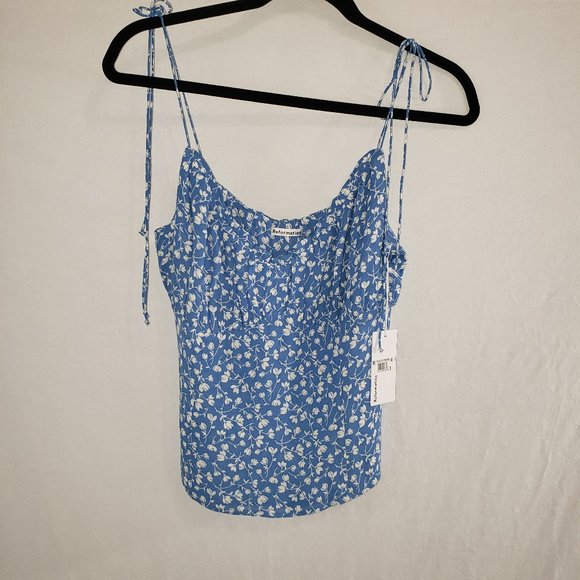 Reformation Tops - REFORMATION Robertson Floral Tank Top Size 10 Blue Color 100% Viscose NEW TAG